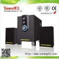 2.1 Multimedia Hi-Fi 2.1 amplifier Speaker System,stereo design,wooden box speaker